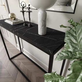 KONZOLA BELLA ČIERNÝ MRAMOR / ČIERNÝ PODSTAVEC 80