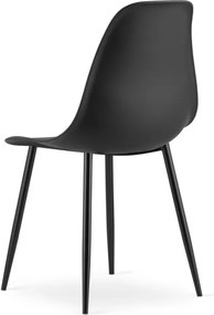 Set dvoch jedálenských stoličiek WAT čierny - čierne nohy (2 ks)