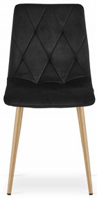Čierna zamatová jedálenská stolička LIBRA