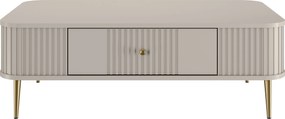 Konferenčný stolík so zásuvkou Vesper 103x60 cm - kašmír / zlaté nohy