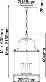 Hinkley HK-GENTRY-P-M-PW - Závesný luster GENTRY na reťazi 4xE14/60W/230V matný chróm