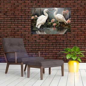 Obraz - Žeriavy biely (90x60 cm)
