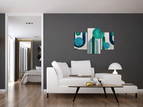 Obraz - Čiary a kruhové tvary (90x60 cm)