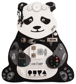 Foxy Family Manipulačná doska / Activity board  Panda – sivá - 71 × 61 cm