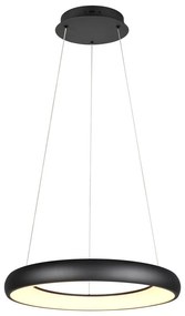 Matne čierne LED stmievateľné závesné svietidlo s kovovým tienidlom ø 62 cm Cardona – Trio