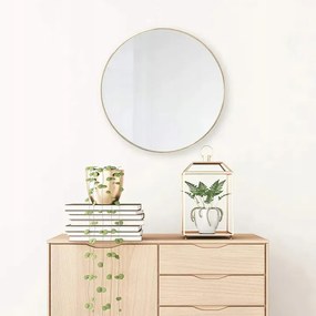 Dekorstudio Zlaté okrúhle zrkadlo 50cm