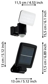 LED nástenné solárne vonkajšie svietidlo (výška 15,5 cm) CASABAS – EGLO