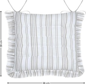 Oboustranný podsedák na židli Josephine 38x38 cm šedý/bílý
