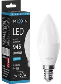Mexen Nova, LED žiarovka E14, C37, 9W, neutrálna - 4000K, 945 lm - L102-E14-0940-01