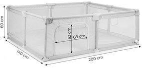 ECOTOYS Detská ohrádka 140x200 cm - sivá + taška ECOTOYS