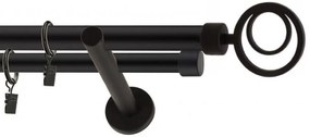Dekorstudio Garniža dvojradová ORBIO čierna-matná 19mm Dĺžka: 120cm, Typ príslušenstva: Bez príslušenstva