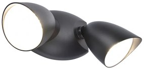 LUTEC Vonkajšie nástenné LED svietidlo SHRIMP, 23,5 W, denné biele svetlo, čierne, IP54