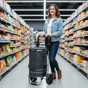 Jurhan Nákupná taška na kolieskach EASY, 50l, čierna