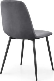 Jedálenská stolička LUMO zamatová, grafitová / čierne nohy
