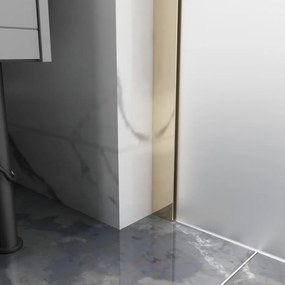 Erga Paris, sprchová zástena Walk-In 80x200 cm, 8mm sklo námraza, zlatý lesklý profil, ERG-V02-PARIS-080x200-FR-GD