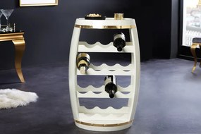 Dizajnový stojan na víno BODEGA WHITE 65 cm, borovica, kov, na 14 fliaš