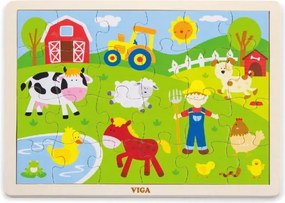 Puzzle na podstavci Viga 50197 24 dielikov - farma