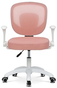 Detská pracovná stolička DINO — sieť / látka, ružová