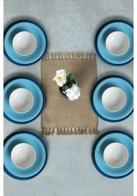 Jedálenská súprava 18 ks modrá/biela/keramika