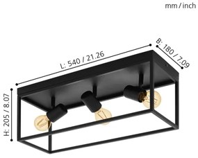 Eglo 98333 - Stropné svietidlo SILENTINA 3xE27/40W/230V