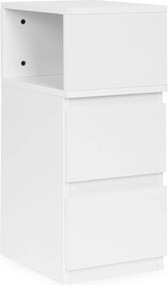 ModernHome Nočný stolík s LED osvetlením - 2 zásuvky biely ModernHome