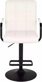 LuxuryForm DESIGN Barová stolička VERONA BLACK na čiernom tanieri - biela