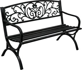 Lean Záhradná kovová lavička – čierna