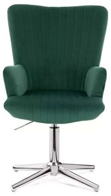 LuxuryForm DESIGN Kreslo AMADEO VELUR na striebornom kríži - zelené