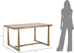 Jedálenský stôl Ankara 150 cm hnedý/zlatý