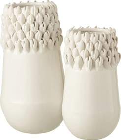 Krémová keramická váza Ibiza white - Ø 14 * 27cm