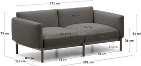 Sivá čalúnená záhradná pohovka Sorells – Kave Home