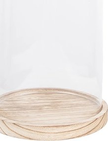 Drevený podnos so skleneným krytom - Ø 18*28 cm