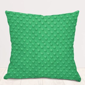 Biante Detská obliečka na vankúš Minky TOP 3D bodky MKP-054 Sýto zelená 45 x 45 cm