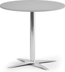 Konferenčný stolík AURA, priemer 60 cm, chróm podnož, sivá