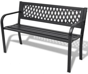 vidaXL Záhradná lavička 118 cm, oceľ, čierna-