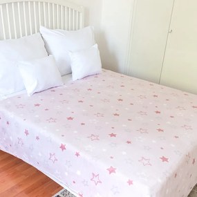 Plyšová deka s ružovým vzorom hviezd