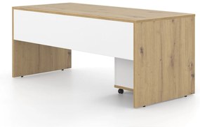 DREVONA Kancelársky stôl LUTZ 180x80 dub artisan + biela