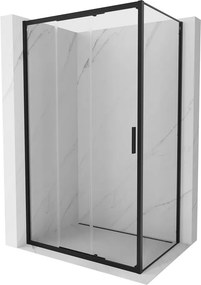Mexen Exo, posuvná sprchová kabína, dvere 85 cm + bočná stena 75 cm, transparentné sklo, čierna, 8153-085-075-70-00