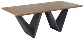 Jedálenský stôl 200 x 100 cm tmavé drevo/čierna SINTRA Beliani