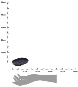 Miska na mydlo Everist Black Marble, čierna