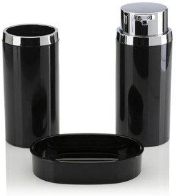 Sada kúpeľňových doplnkov Carmen čierna/prvky s chrómovou povrchovou úpravou