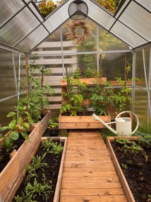 Záhradný skleník z polykarbonátu so základňou M4, 250x190x195cm, transparentná Gardebruk