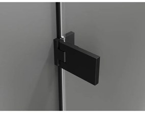 Mexen Lunar-F, L skladacie ľavé sprchové dvere 115 cm, číre sklo, čierny profil, 836SL-115-050-70-00-L