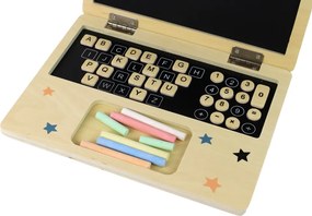 LEAN Toys Drevená tabuľa s kriedou v tvare notebooku