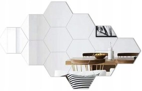 Rea Tutumi, 6-hranné dekoratívne zrkadlo Hexagon sada 8 kusov 380515, HOM-06520