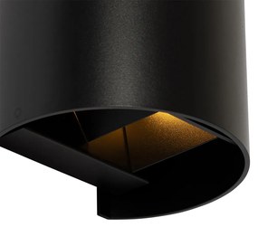 Moderná nástenná lampa čierna okrúhla - Edwin