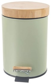 Svetlozelený nášľapný kovový odpadkový kôš 5 l Greenish – Orion