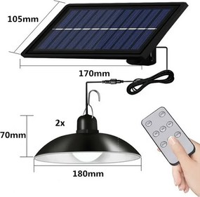 Solárny svetelný systém - čistá biela - 2 x 30 x LED dióda + diaľkový ovládač
