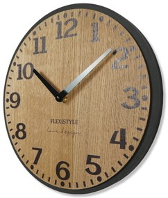 Dubové nástenné hodiny Elegante Flex z227-1d-1-x tmavohnedé, 30 cm