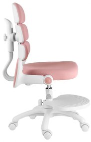 Detská rastúca stolička GRIDDY — látka, biela / ružová
